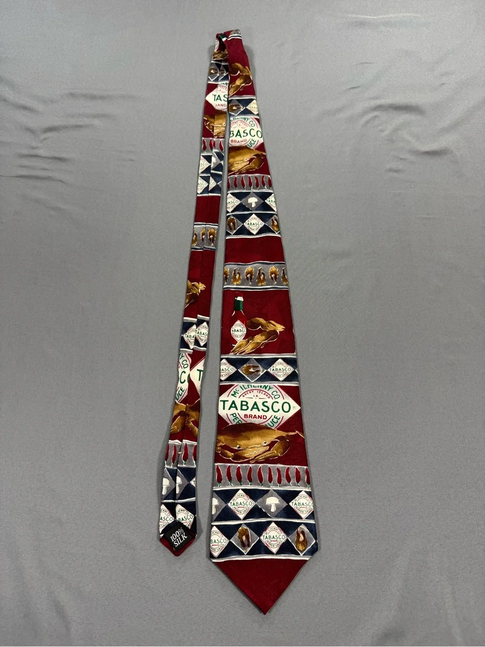 Tabasco Red Patterned Men's Neck Tie 100% Silk